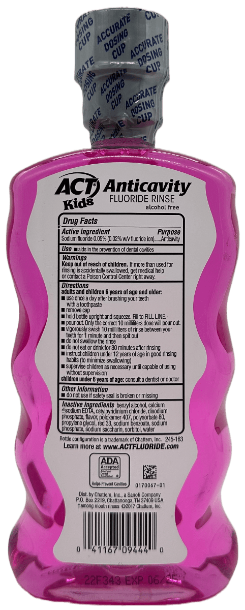 Act Kids - Anticavity Flouride Rinse - Bubble Gum Blowout - 16.9 FL OZ - Image 2
