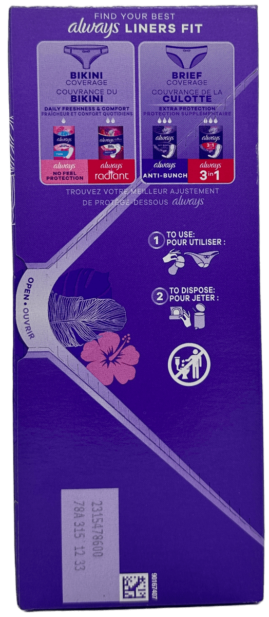 Always Anti-Bunch Xtra Protection - Extra Long Liners - 68 Ct - Image 3