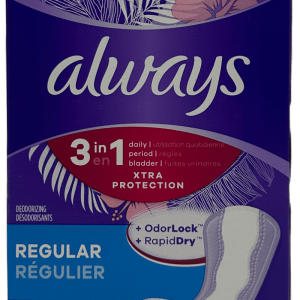 Always - 3 in 1 Xtra Protection Liners - Regular - 42 Ct