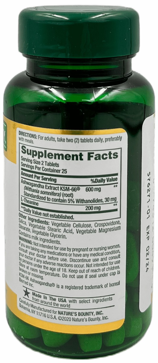 Nature's Bounty Anxiety and Stress Relief- Ashwagandha KSM 66 Tablets - 50 Ct - Image 2