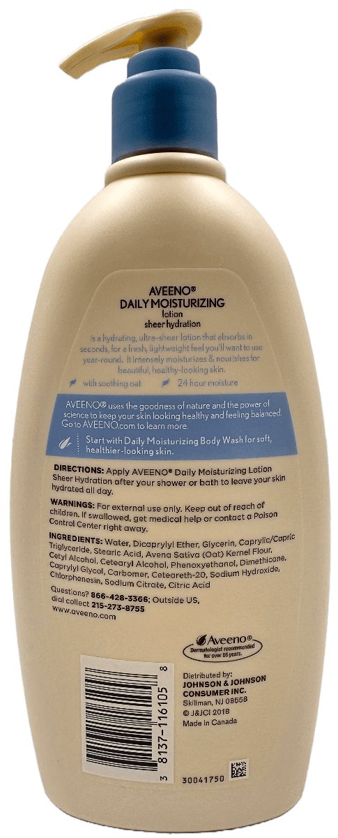 Aveeno - Daily Moisturizing Lotion - Sheer Hydration - 18 FL OZ - Image 2