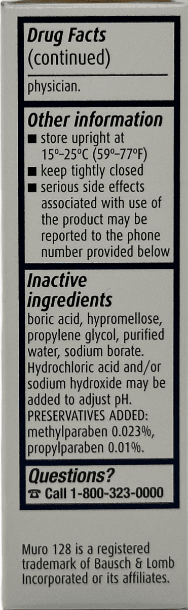 Bausch+Lomb Muro 128 Ophthalmic Solution 5% - 1/2 FL OZ - Image 3