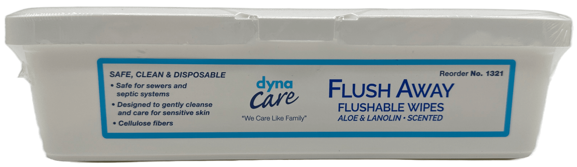 Dyna Care Flush Away Flushable Wipes - Aloe & Lanolin Scented - 60 Ct - Image 2