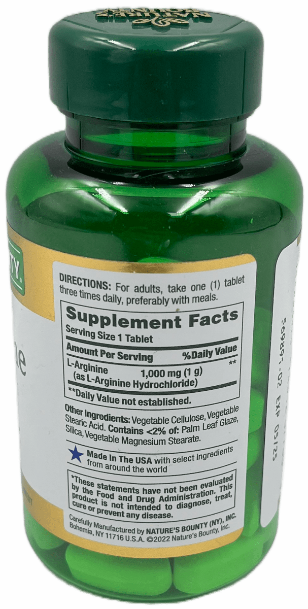 Nature's Bounty L-Arginine 1000 mg Tablets - 50 Ct - Image 2