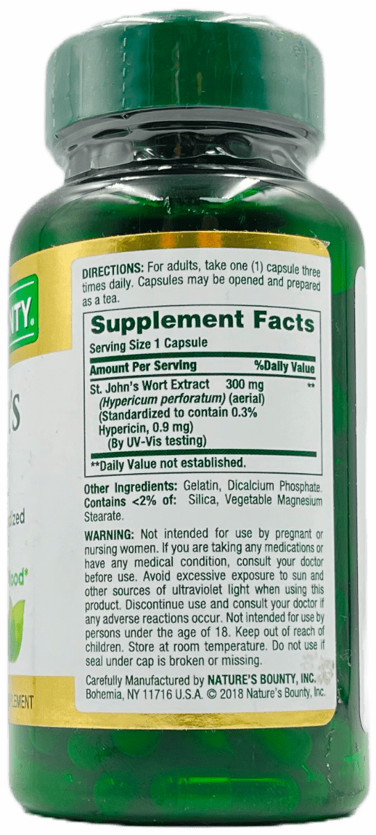 Nature's Bounty St. John's Wort 300 mg Capsules - 100 Ct - Image 2