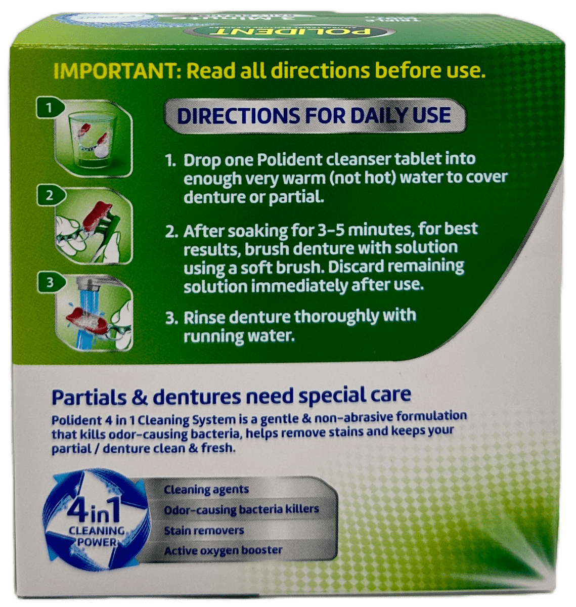 Polident 3 Minute Antibacterial  Denture Cleanser Tablets - 40 Ct - Image 3