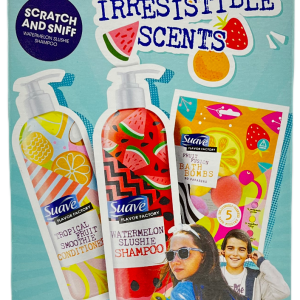 Suave Flavor Factory - Watermelon Slushie Shampoo, Tropical Fruit Smoothie Conditioner & Bath Bombs - 8.81 OZ