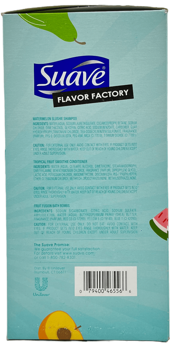 Suave Flavor Factory - Watermelon Slushie Shampoo, Tropical Fruit Smoothie Conditioner & Bath Bombs - 8.81 OZ - Image 3